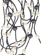 Maria Calderara Bead Embellished Necklace Maria Calderara Bead Embellished Necklace - Pearl Black