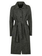 Alberta Ferretti Tie-waist Patterned Coat Alberta Ferretti Tie-waist Patterned Coat - Grey