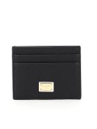 Dolce & Gabbana Leather Card Holder With Logo Plaque Dolce & Gabbana Leather Card Holder With Logo Plaque - Nero
