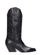 Elena Iachi Texan Boots In Black Leather Elena Iachi Texan Boots In Black Leather - black