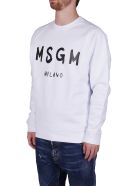 White Cotton Sweatshirt MSGM White Cotton Sweatshirt - White