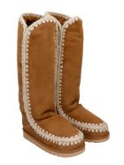 Mou Eskimo 40 Low Heels Boots In Leather Color Suede Mou Eskimo 40 Low Heels Boots In Leather Color Suede - leather color