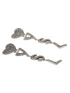 Saint Laurent Coeur Logo Earrings Saint Laurent Coeur Logo Earrings - Silver Oxide/Crystal
