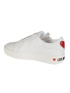 Love Moschino Side Zipped Logo Print Sneakers Love Moschino Side Zipped Logo Print Sneakers - White