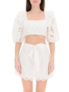 Lulu Scallop Frill Top Zimmermann Lulu Scallop Frill Top - Bianco