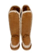 Mou Eskimo 40 Low Heels Boots In Leather Color Suede Mou Eskimo 40 Low Heels Boots In Leather Color Suede - leather color