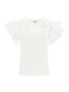 Alexander McQueen Ruffled T-shirt Alexander McQueen Ruffled T-shirt - WHITE