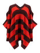 Marni Striped Knit Cape Sweater Marni Striped Knit Cape Sweater - DARK BURGUNDY (Red)