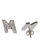 MSGM Crystal Logo Earrings MSGM Crystal Logo Earrings - Silver