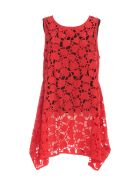 Maria Calderara Dress W/s Lasercut Opaque Taffeta Georgette Maria Calderara Dress W/s Lasercut Opaque Taffeta Georgette - Red Black Top