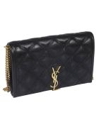 Saint Laurent Logo Plaque Shoulder Bag Saint Laurent Logo Plaque Shoulder Bag - Black