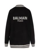 Balmain Buttoned Logo Cardigan Balmain Buttoned Logo Cardigan - Eab Noir Blanc