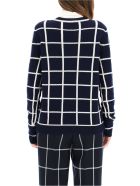 Gabriela Hearst Checkered Crew Neck Sweater Gabriela Hearst Checkered Crew Neck Sweater - NAVY IVORY WINDOWPANE (Blue)