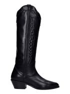 The Seller Texan Boots In Black Leather The Seller Texan Boots In Black Leather - black