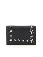 Jimmy Choo Nello Card Holder With Flap And Star Studs Jimmy Choo Nello Card Holder With Flap And Star Studs - BLACK SILVER (Black)