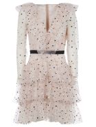 Philosophy di Lorenzo Serafini V-neck Dotted Print Back Zip Dress Philosophy di Lorenzo Serafini V-neck Dotted Print Back Zip Dress - Pink/Black