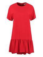 RED Valentino Ruffled Crepe Mini Dress RED Valentino Ruffled Crepe Mini Dress - red