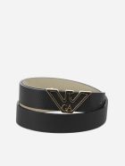 Belt With Shaped Logo Emporio Armani Belt With Shaped Logo - Nero