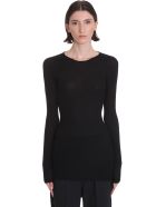 Rick Owens Round Neck Knitwear In Black Wool Rick Owens Round Neck Knitwear In Black Wool - black