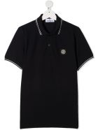 Stone Island Junior Jersey Polo With Logo Patch Stone Island Junior Jersey Polo With Logo Patch - Blu