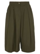 Moncler Buttoned Cropped Trousers Moncler Buttoned Cropped Trousers - Green