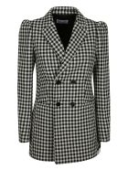 RED Valentino Check Double-breasted Blazer RED Valentino Check Double-breasted Blazer - Black