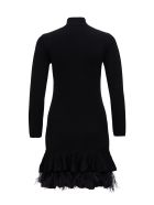 Alberta Ferretti Woollen Minidrwess With Feathers Alberta Ferretti Woollen Minidrwess With Feathers - Black