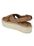Prada Side Buckled Wedge Sandals Prada Side Buckled Wedge Sandals - Cognac