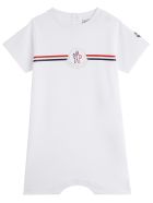 Moncler White Jersey Onesie With Logo Print Moncler White Jersey Onesie With Logo Print - White