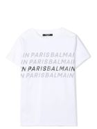 Balmain T-shirt With Writings Balmain T-shirt With Writings - White