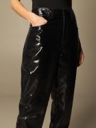 Remain Pants Remain Tapered Trousers In Snake Print Leather REMAIN Birger Christensen Remain Pants Remain Tapered Trousers In Snake Print Leather - Black