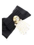 Alessandra Rich Hair Clip Bow With Pearl Cascade Alessandra Rich Hair Clip Bow With Pearl Cascade - BLACK (Black)