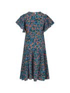Bobo Choses Light Blue Dress For Girl With Ornage Tangerine Bobo Choses Light Blue Dress For Girl With Ornage Tangerine - Light Blue