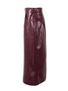Philosophy di Lorenzo Serafini Bordeaux Faux Patent Leather Longuette Skirt Philosophy di Lorenzo Serafini Bordeaux Faux Patent Leather Longuette Skirt - Bordeaux