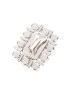 Alessandra Rich Square Crystal Clips Earrings Alessandra Rich Square Crystal Clips Earrings - CRYSTAL SILVER (Silver)