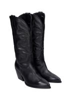 Elena Iachi Texan Boots In Black Leather Elena Iachi Texan Boots In Black Leather - black