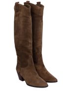 Pedro Miralles Cortina Texan Boots In Taupe Suede Pedro Miralles Cortina Texan Boots In Taupe Suede - taupe