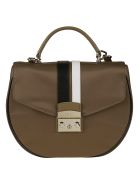 Furla Stripe Detail Flap Shoulder Bag Furla Stripe Detail Flap Shoulder Bag - Fango