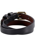 Alexander McQueen Leather Bracelet With Medallion And Skull Alexander McQueen Leather Bracelet With Medallion And Skull - black
