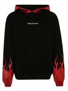 Vision of Super Flame Printed Hoodie Vision of Super Flame Printed Hoodie - Black/Red