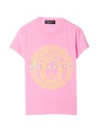 Young Versace Pink T-shirt With Print Young Versace Pink T-shirt With Print - Rosa/giallo