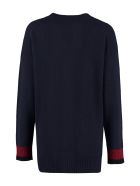 Kenzo Intarsia Wool Blend Cardigan Kenzo Intarsia Wool Blend Cardigan - blue