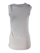 Fabiana Filippi V-neck Sleeveless T-shirt With Monili Fabiana Filippi V-neck Sleeveless T-shirt With Monili - Beige