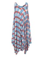 Issey Miyake Long Pleated Dress W/s Crew Neck Issey Miyake Long Pleated Dress W/s Crew Neck - Blue Hued