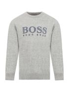 Hugo Boss Grey Sweater For Boy With Logo Hugo Boss Grey Sweater For Boy With Logo - Grey