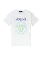 Young Versace Medusa Detail Cotton T-shirt Young Versace Medusa Detail Cotton T-shirt - White