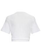 Versace Cropped T-shirt With Medusa Amplified Print Versace Cropped T-shirt With Medusa Amplified Print - White