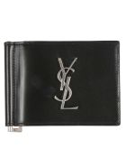 Saint Laurent Logo Plaque Wallet Saint Laurent Logo Plaque Wallet - Black