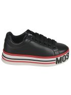 Moschino Embossed Logo Platform Sneakers Moschino Embossed Logo Platform Sneakers - BLACK