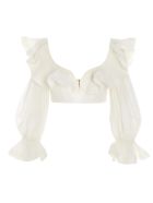 Zimmermann 'the Lovestruck Cropped' Top Zimmermann 'the Lovestruck Cropped' Top - White